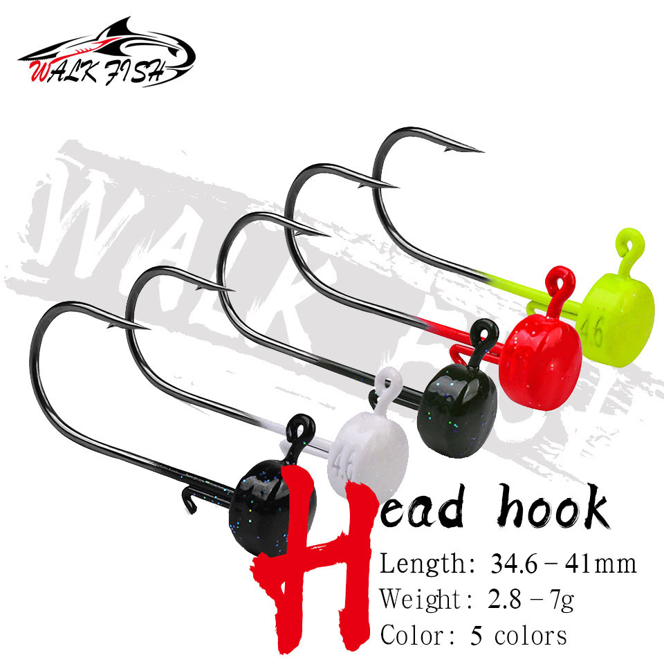 Fishing Hook Offset - WALK FISH 5Pcs 2.8g 3.5g 4.6g
