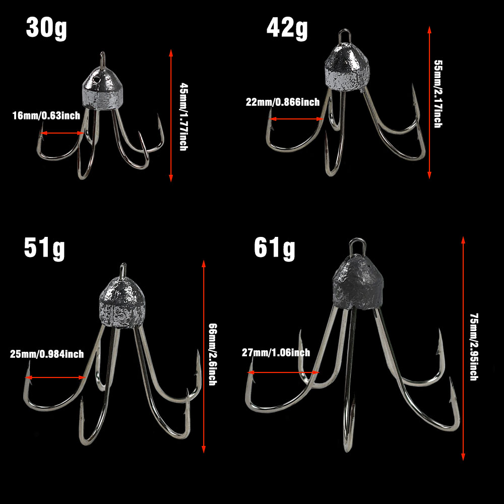 Topranc 1Pcs High Carbon Steel - Fishing Hook Treble ulasan dan harga