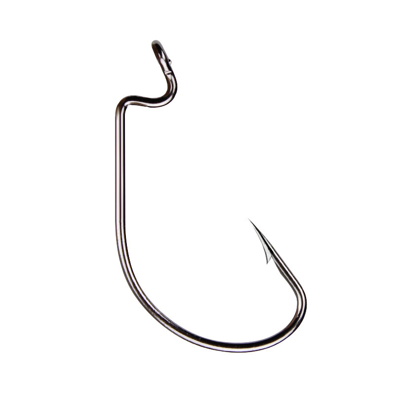 50pcs Wide Worm Hook Carbon St - Fishing Hook Offset ulasan dan harga