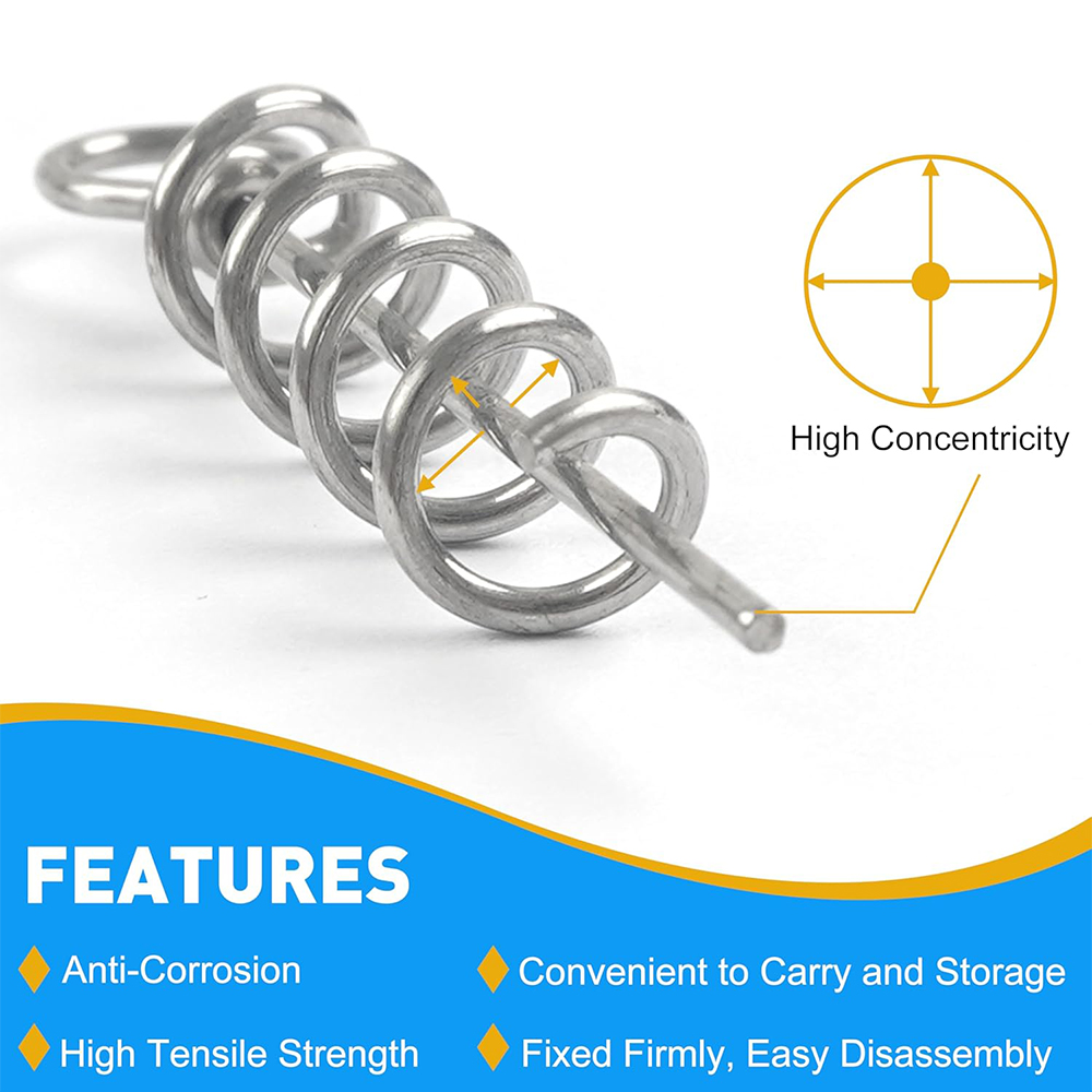 50Pcs Spring Twist Lock Fishin - Fishing Hook Stainless Steel ulasan dan harga