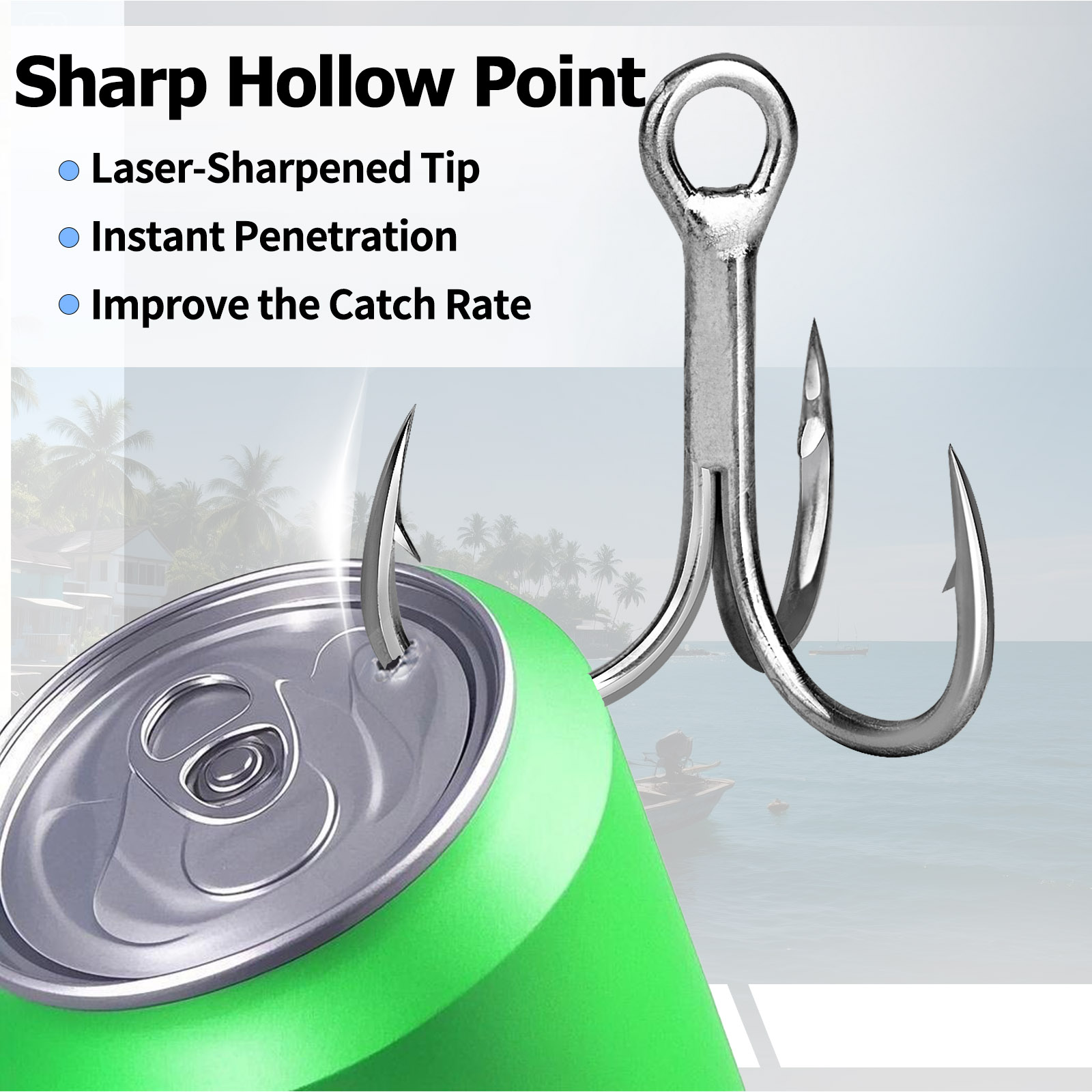 9KM Saltwater Treble Hooks 3X  - Fishing Hook Offset ulasan dan harga