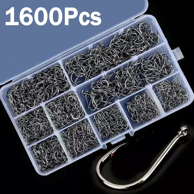 50-1600Pcs/BoxFishing Hooks Ca - Fishing Hook Offset ulasan dan harga