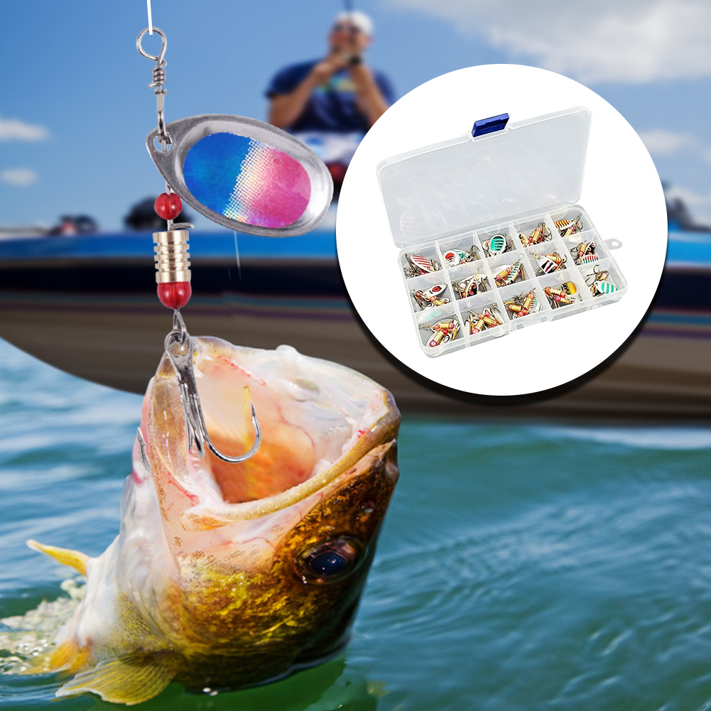 30pcs Metal Spoon Spinner Fish - Fishing Hook Treble ulasan dan harga